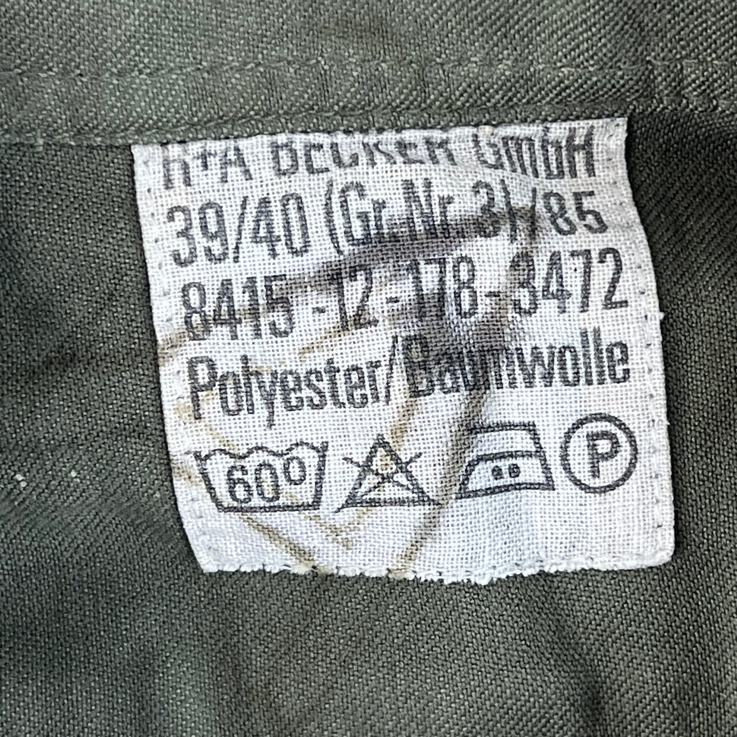 German Army Olive Green Long Sleeve Field Shirt - Medium GrNr3