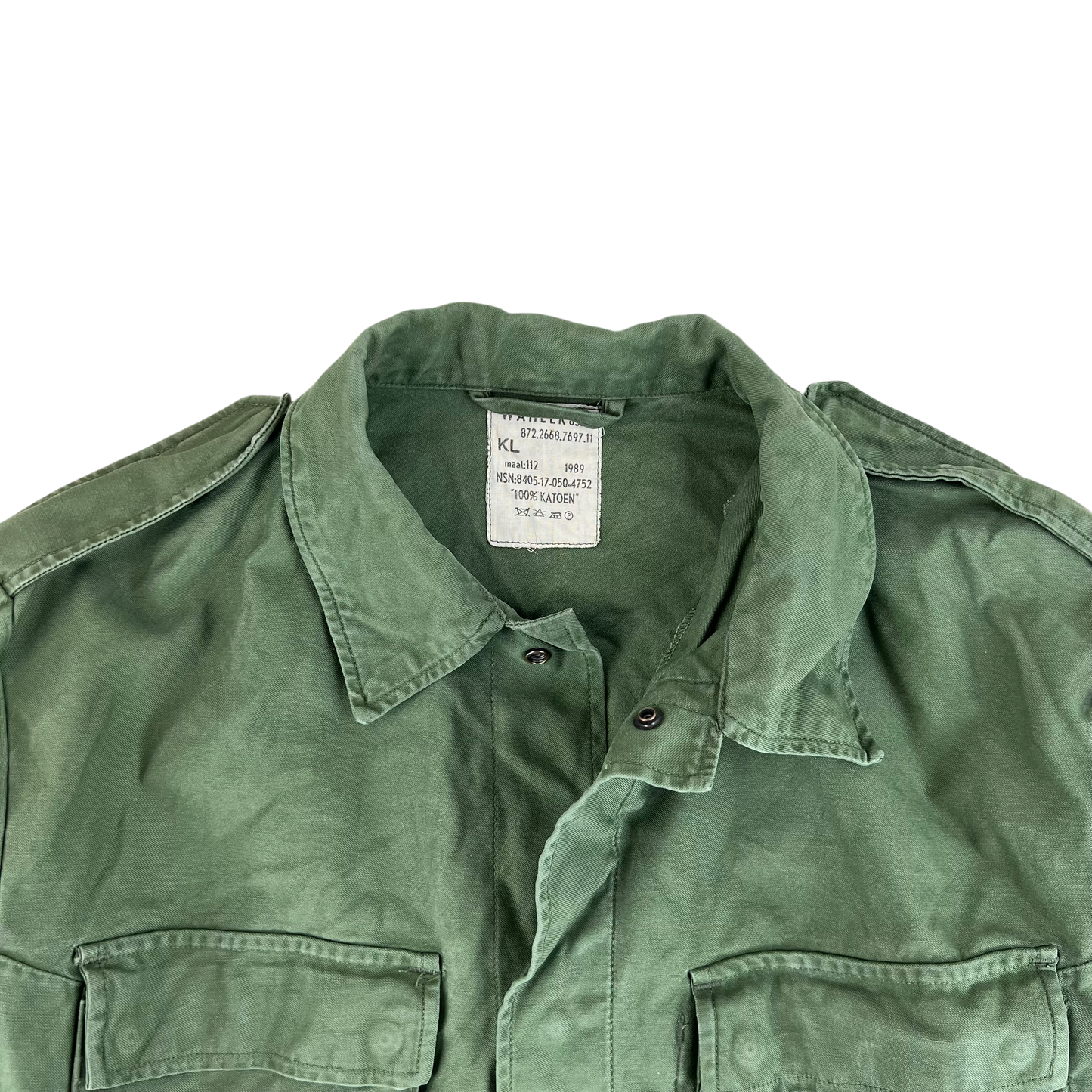 Dutch Army 80s Field Shirt Green Long Sleeve - Large