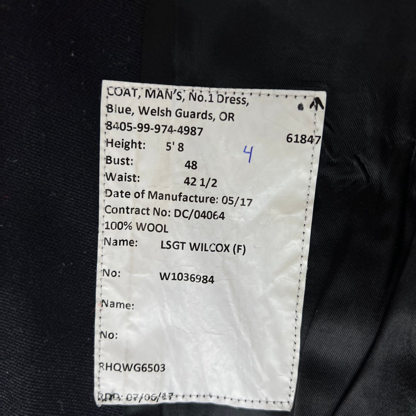 British Army No. 1 Dress Jacket w/ Belt - Welsh Guards - X Large