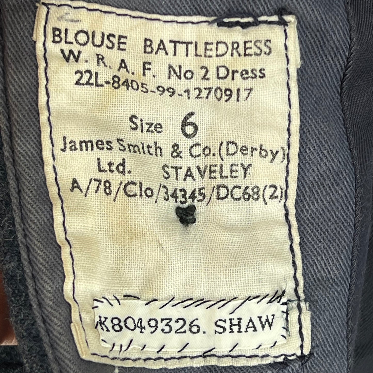 British RAF 60s Ike Battledress Blouse Jacket - WRAF - Medium SIZE 6