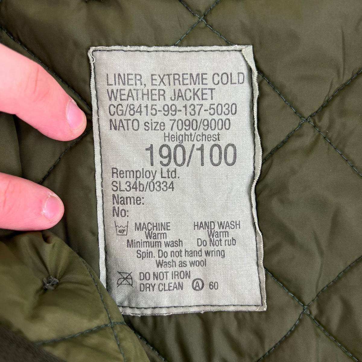 British Army Extreme Cold Weather Smock Jacket Liner - Medium 190/100