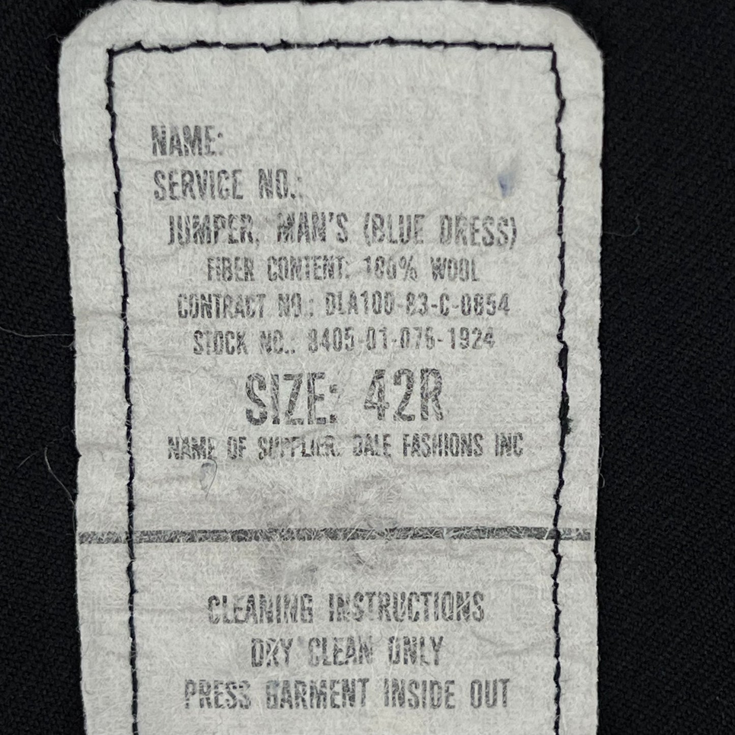 US Navy 80s Sailor's Black Blue Crackerjack Jumper Top - Large