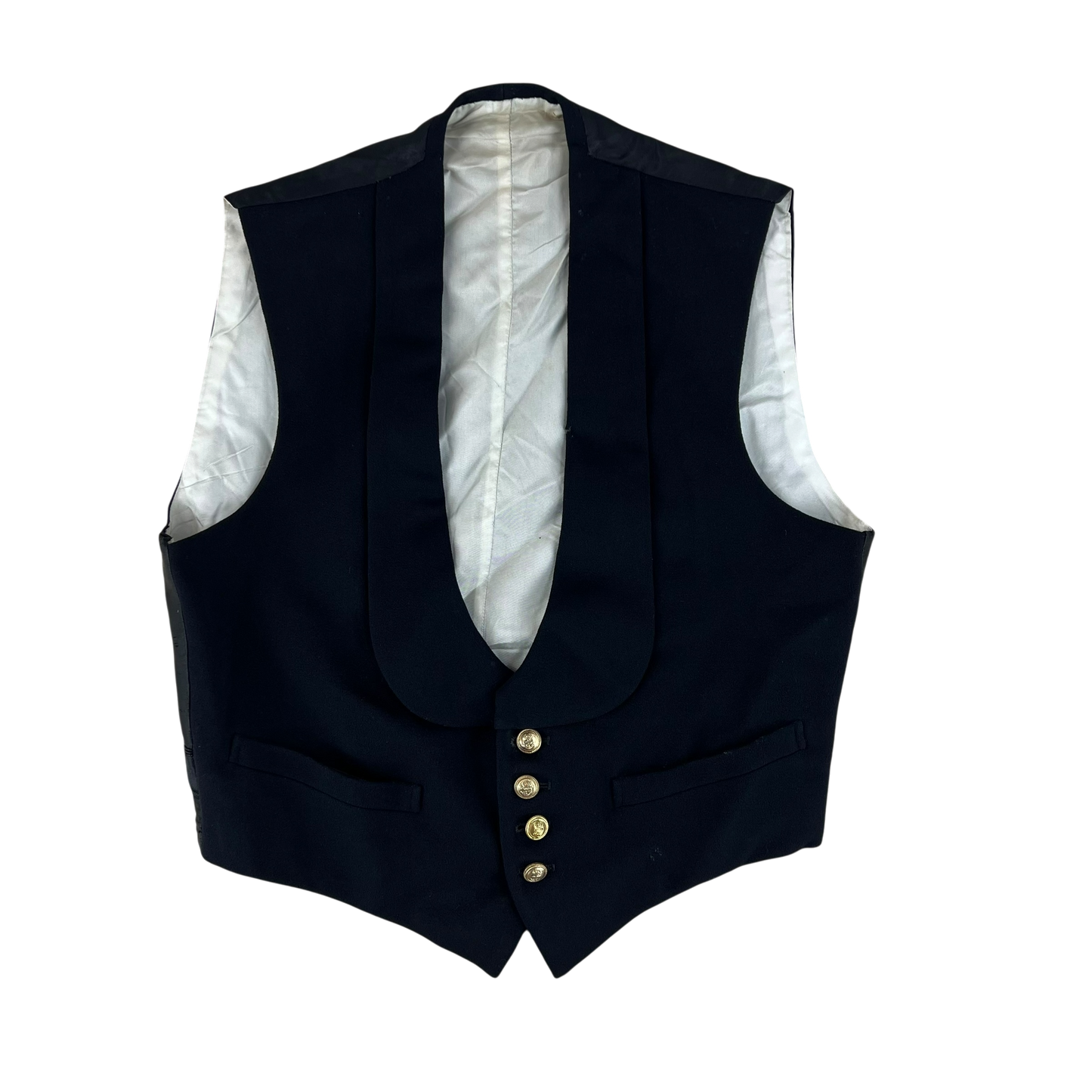 British Royal Navy Black 40s Mess Dress Waistcoat - Large