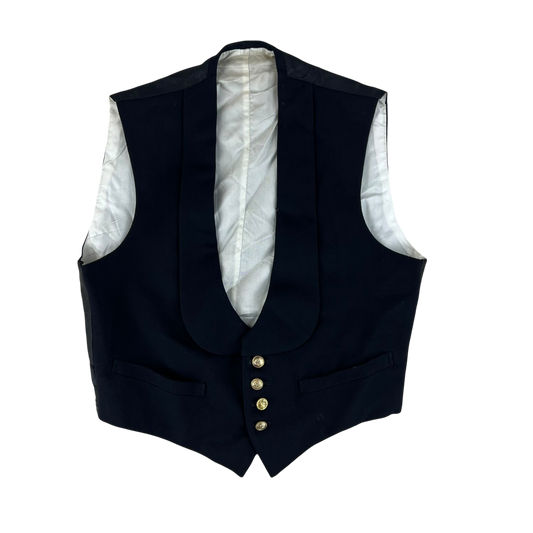 British Royal Navy Black 40s Mess Dress Waistcoat - Large