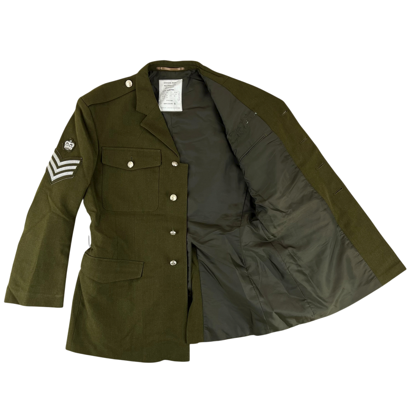 British Army 1980 Pattern No. 2 Olive Green Dress Jacket - RLC - Large 176/115