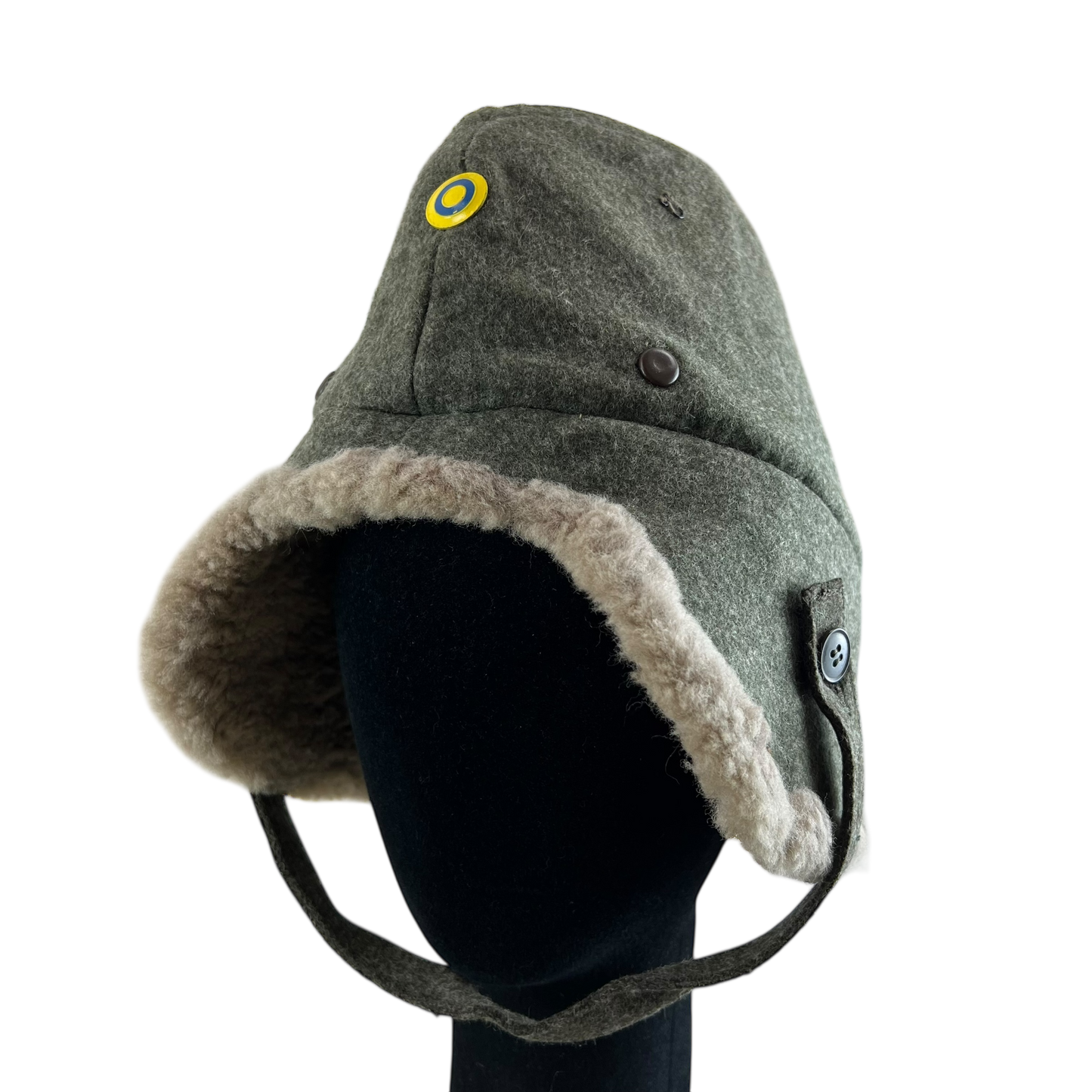 Swedish Army WW2 M43 Wool Ushanka Cap - Small 56cm