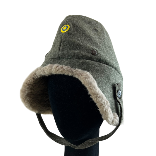Swedish Army WW2 M43 Wool Ushanka Cap - Small 56cm