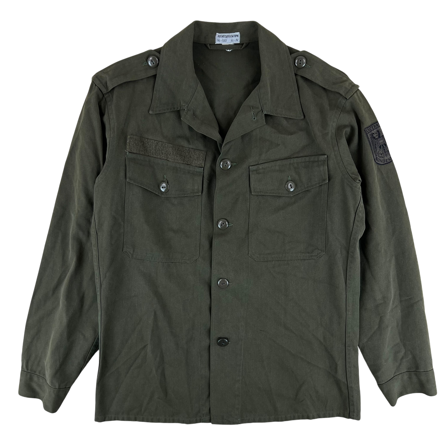 Austrian Army Olive Drab Long Sleeve Field Shirt - Medium 96-100 III-IV