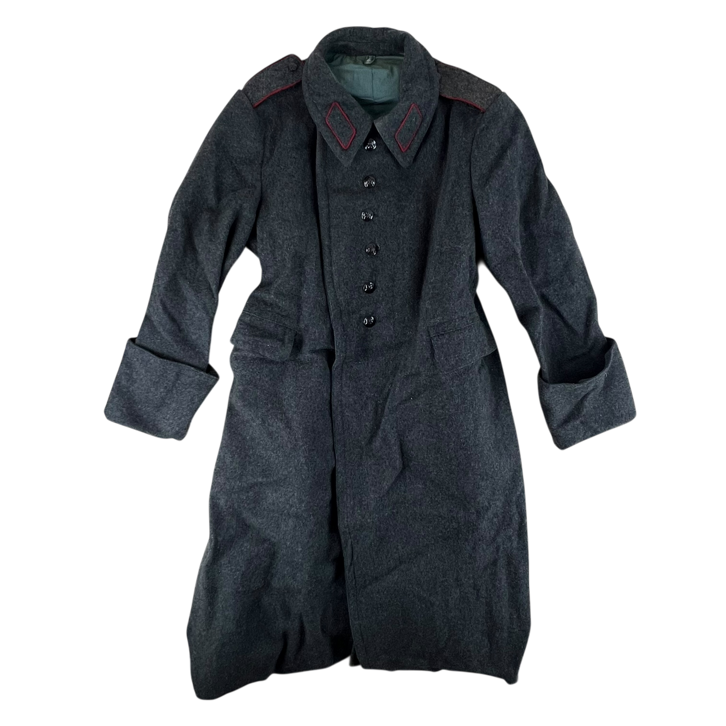 Bulgarian People's Army 80s Grey Wool Greatcoat - Medium