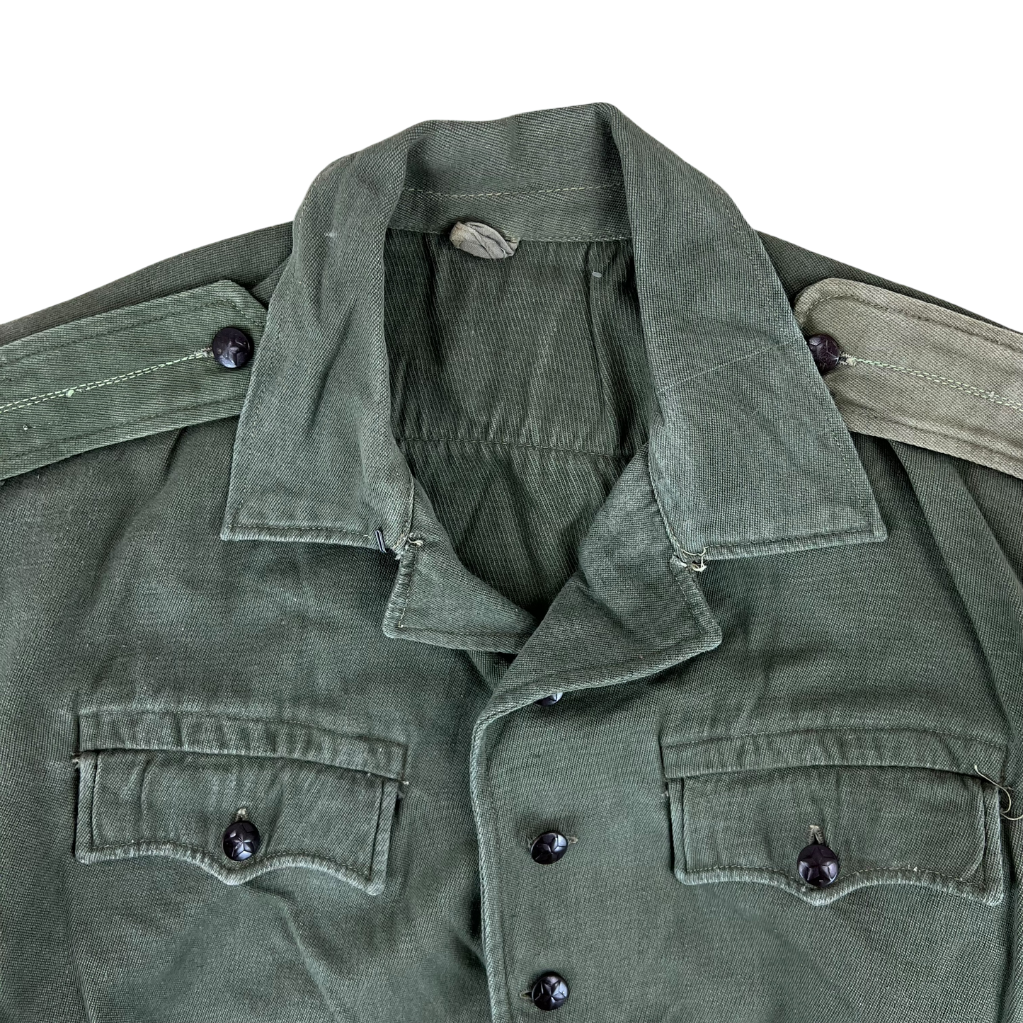 Bulgarian People's Army Officer's Olive Green Cossack Shirt - Large