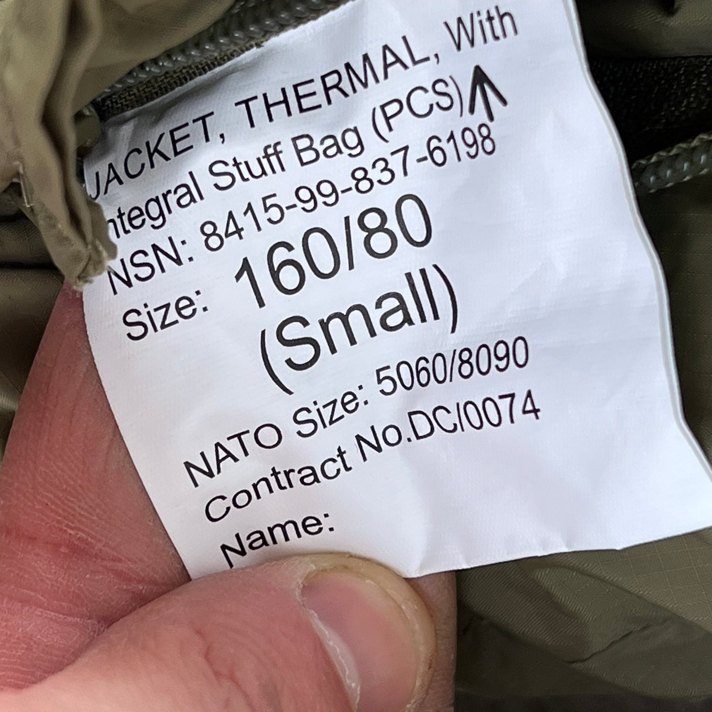 British Army Thermal Buffalo Jacket - Small