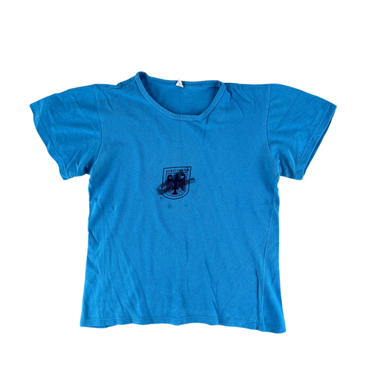 West German Army 70s Blue Training T Shirt - Medium