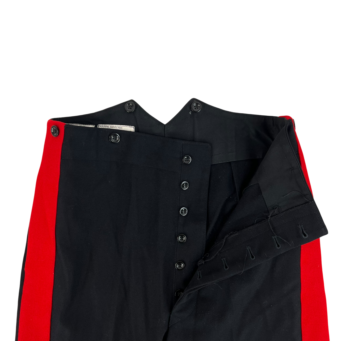 British Army Footguards Officers' Black Red Stripe Trousers - W34 L32