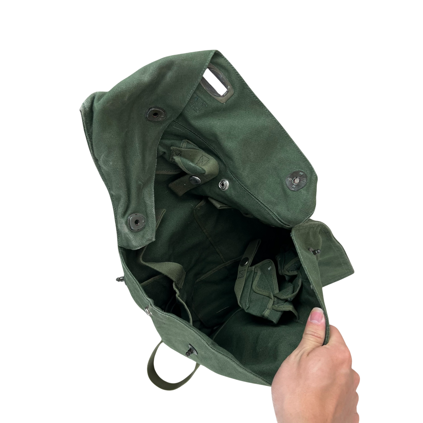 Swedish Army M51 Bag Gas Mask Haversack Olive Green Canvas