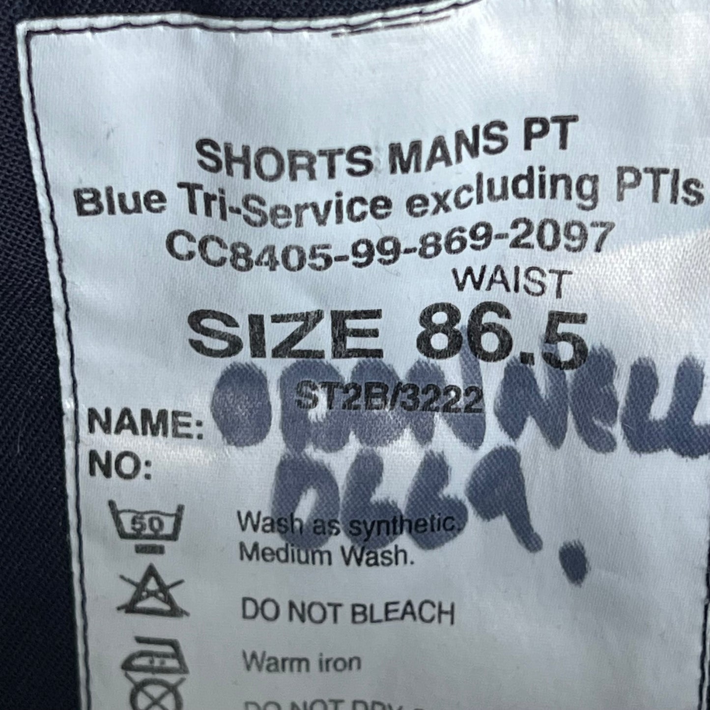 British Army / Tri-Services Navy Blue PTI Shorts - W32