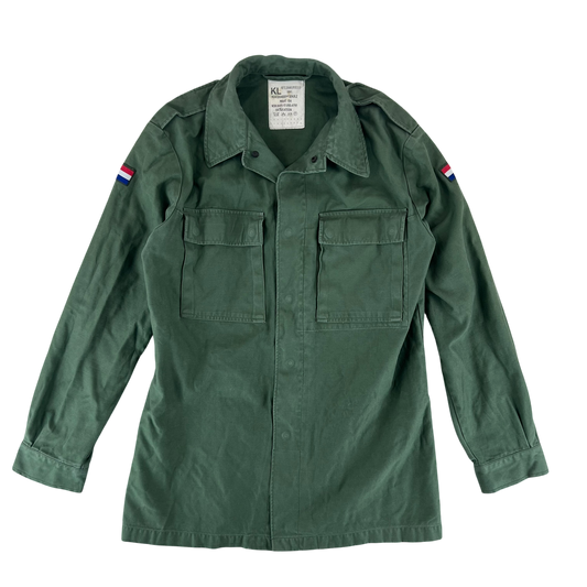 Dutch Army Field Shirt Jacket Green Long Sleeve - Large