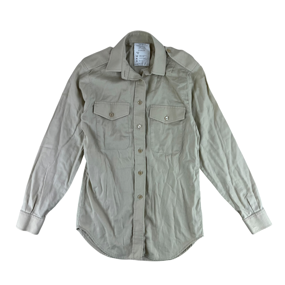 British Army Womens Fawn Shirt Long Sleeve - Small C32