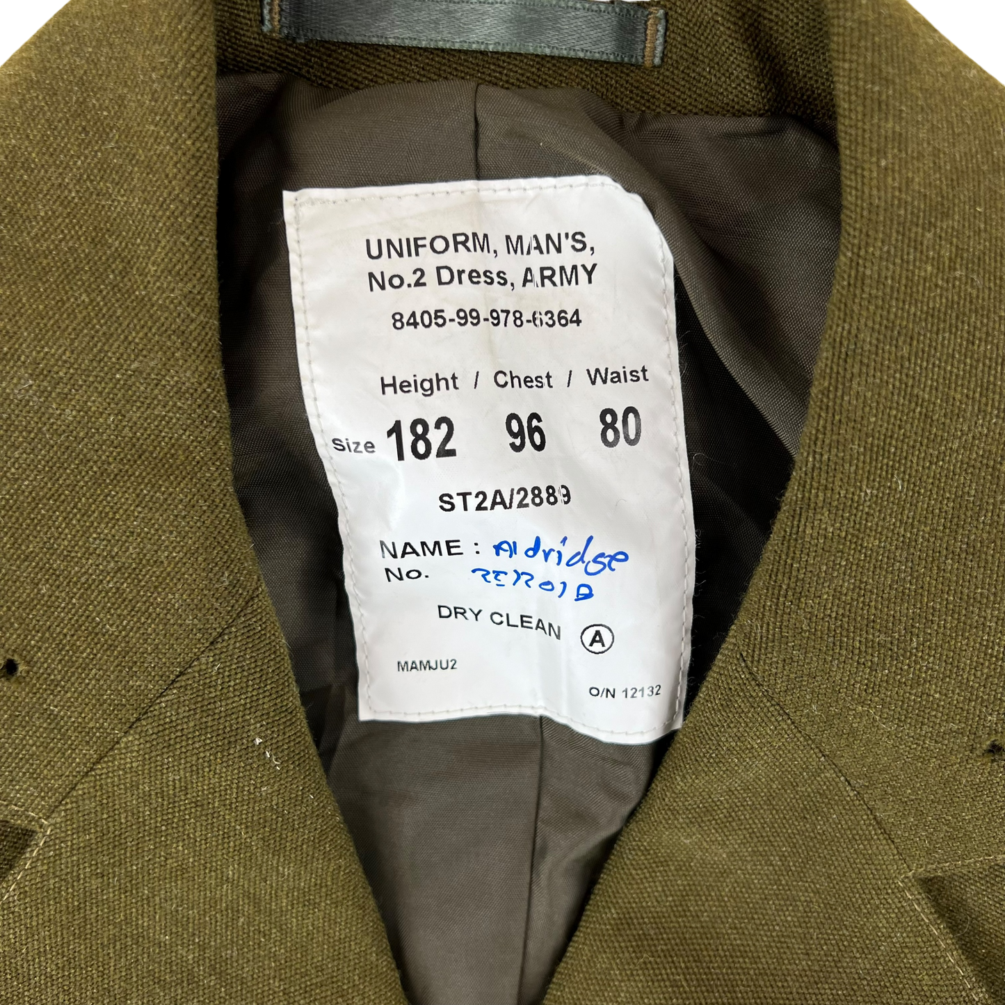 British Army Old Pattern No. 2 Khaki Green Dress Jacket - Medium 182/96