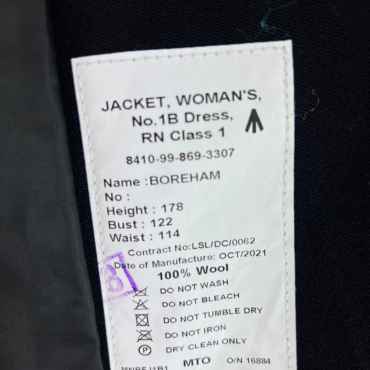 British Royal Navy Women's No. 1B Class 1 Dress Jacket - Large