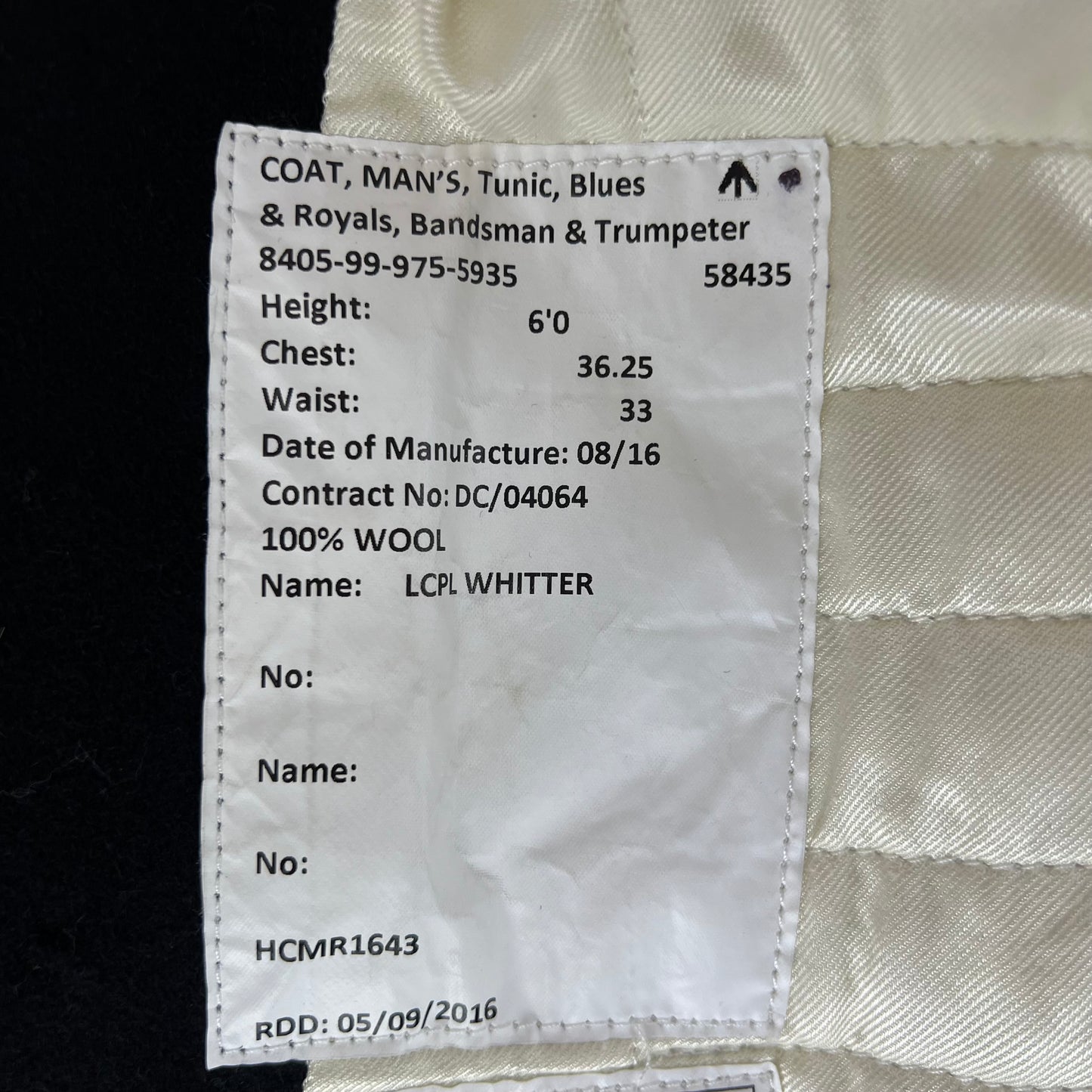 British Army Blues & Royals Tunic - RHG 1st D Bandmans and Trumpeter - Small