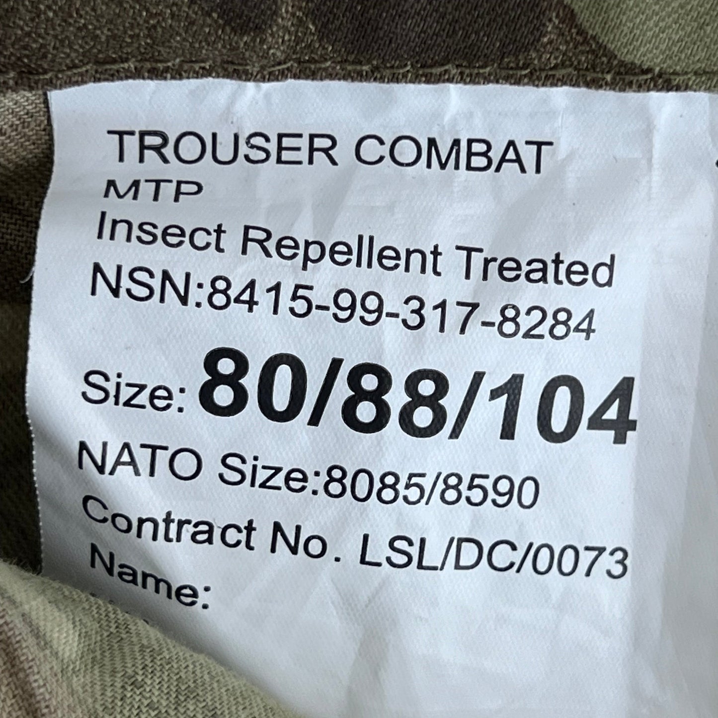 British Army MTP Camouflage Field Tailored Combat Shorts - W34