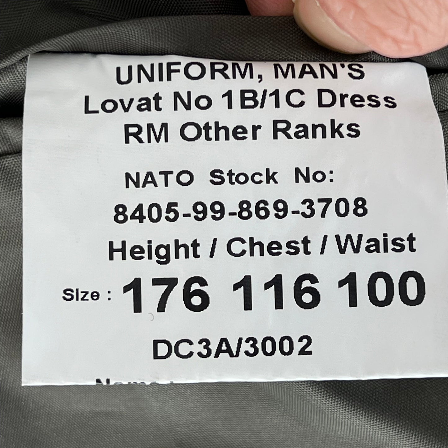 British Royal Marines Lovat No. 1B / 1C Dress Jacket - Large 176/116