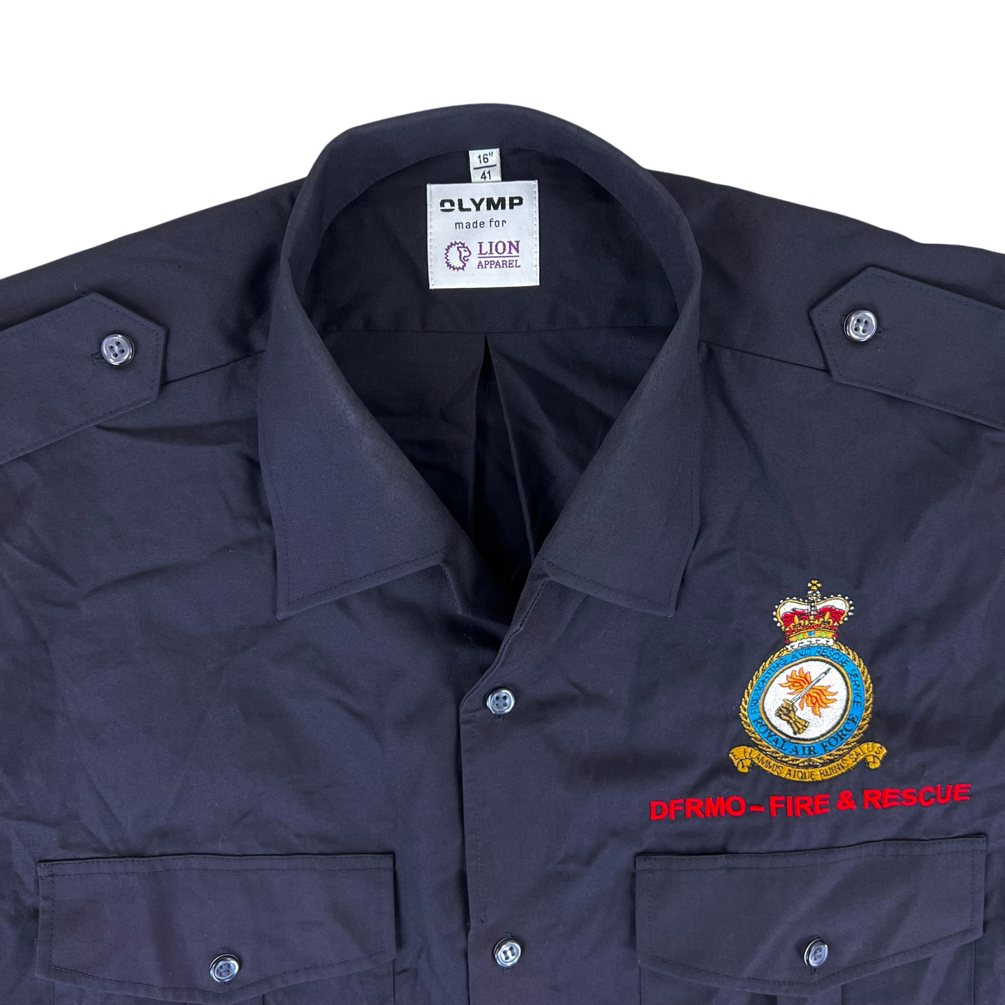 British RAF Mens Shirt Short Sleeve - DFRMO Fire & Rescue - Large