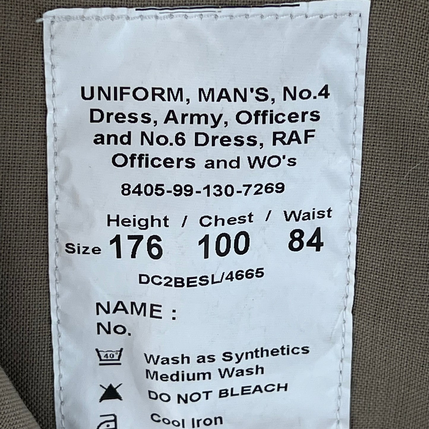 British RAF No. 6 Tropical Dress Jacket w/ Belt - Medium 176/100