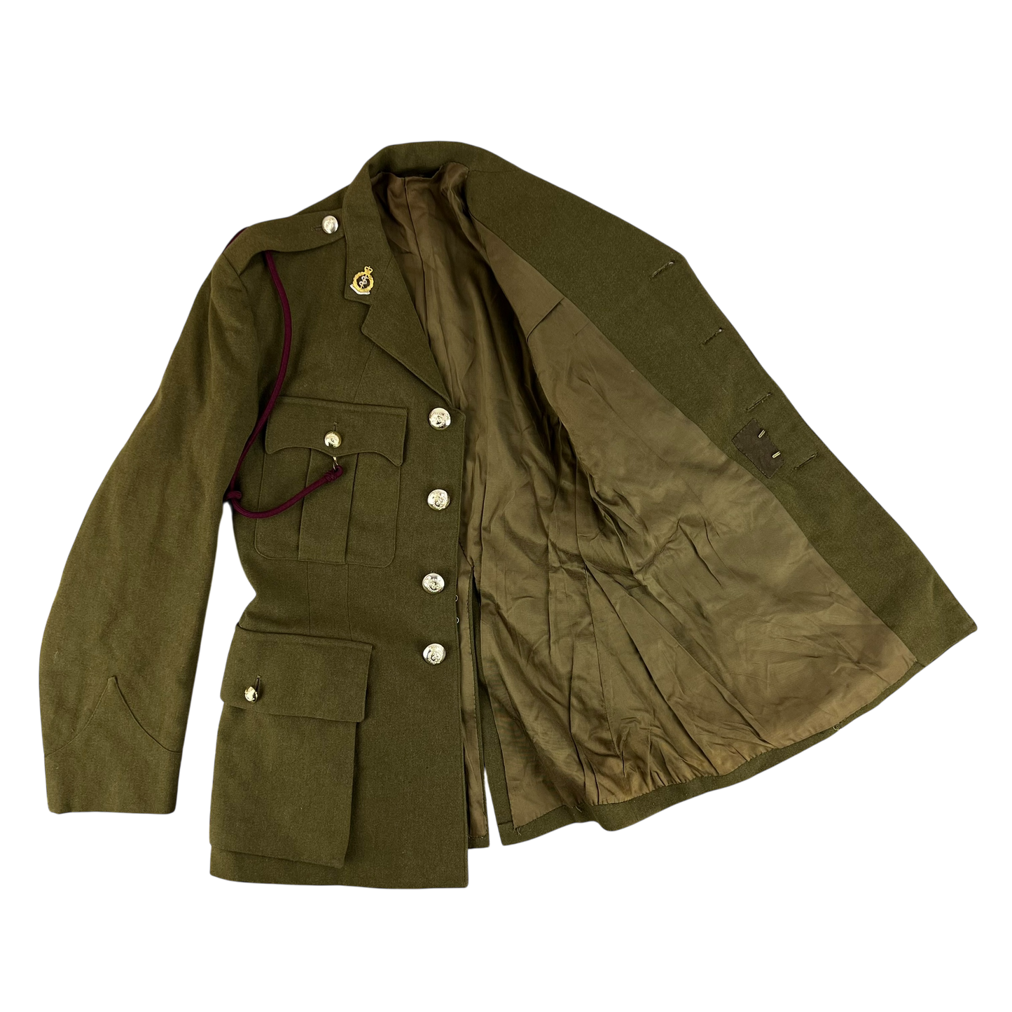 British Army 70s No. 2 Khaki Green Dress Jacket - Medical Corps - Small
