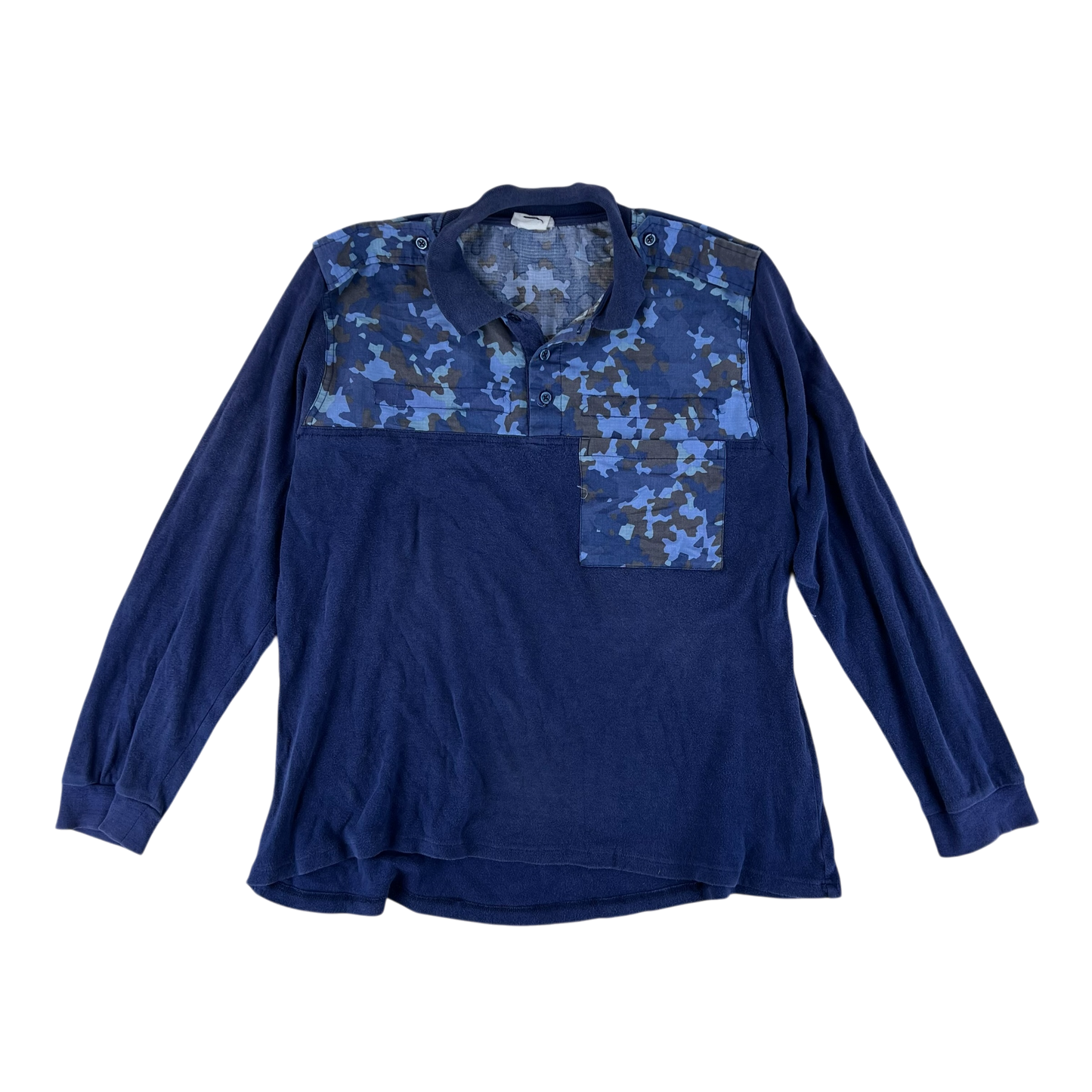 Romanian Navy M2017 Blue Camouflage Polo Top - Medium
