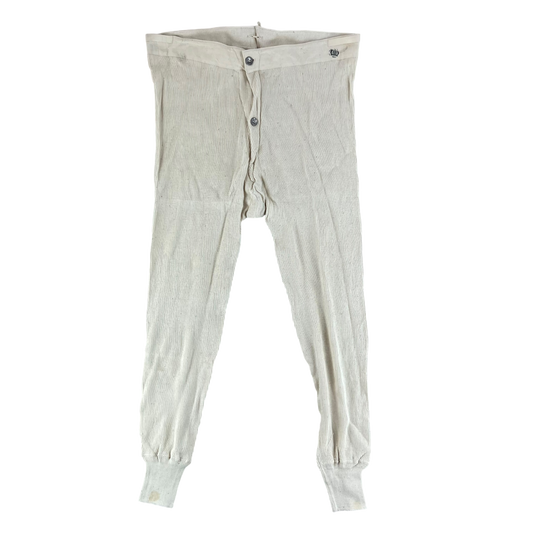 Swedish Army 40s Cream Long Johns Trousers - W34 L29