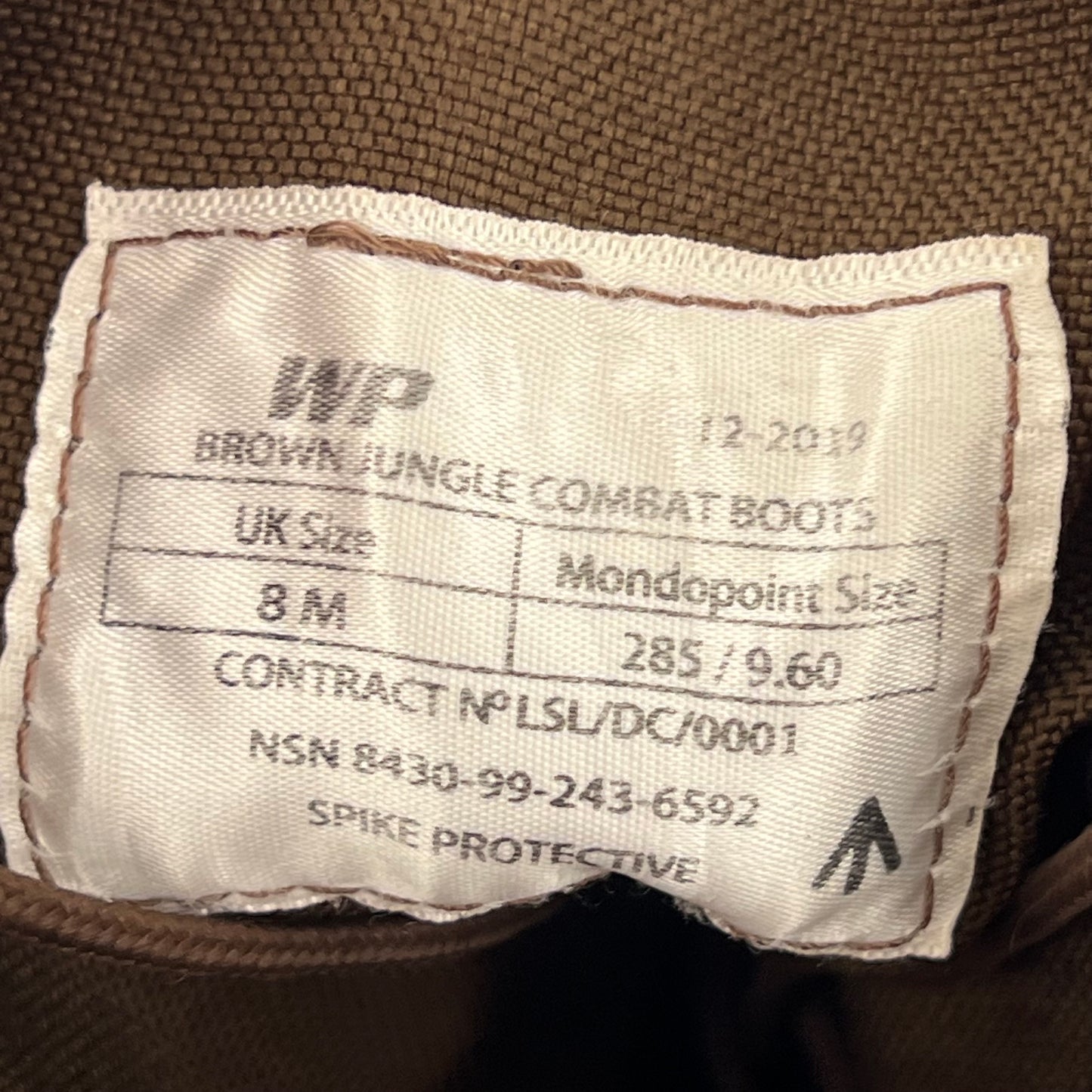 British Army WP Brown Jungle Combat Boots - Size 8M