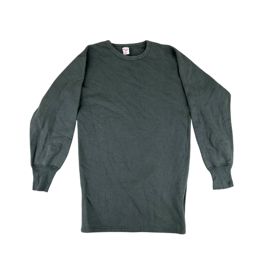 French Army Sweatshirt / Thermal T Shirt Pullover 80s Sage Grey - Medium