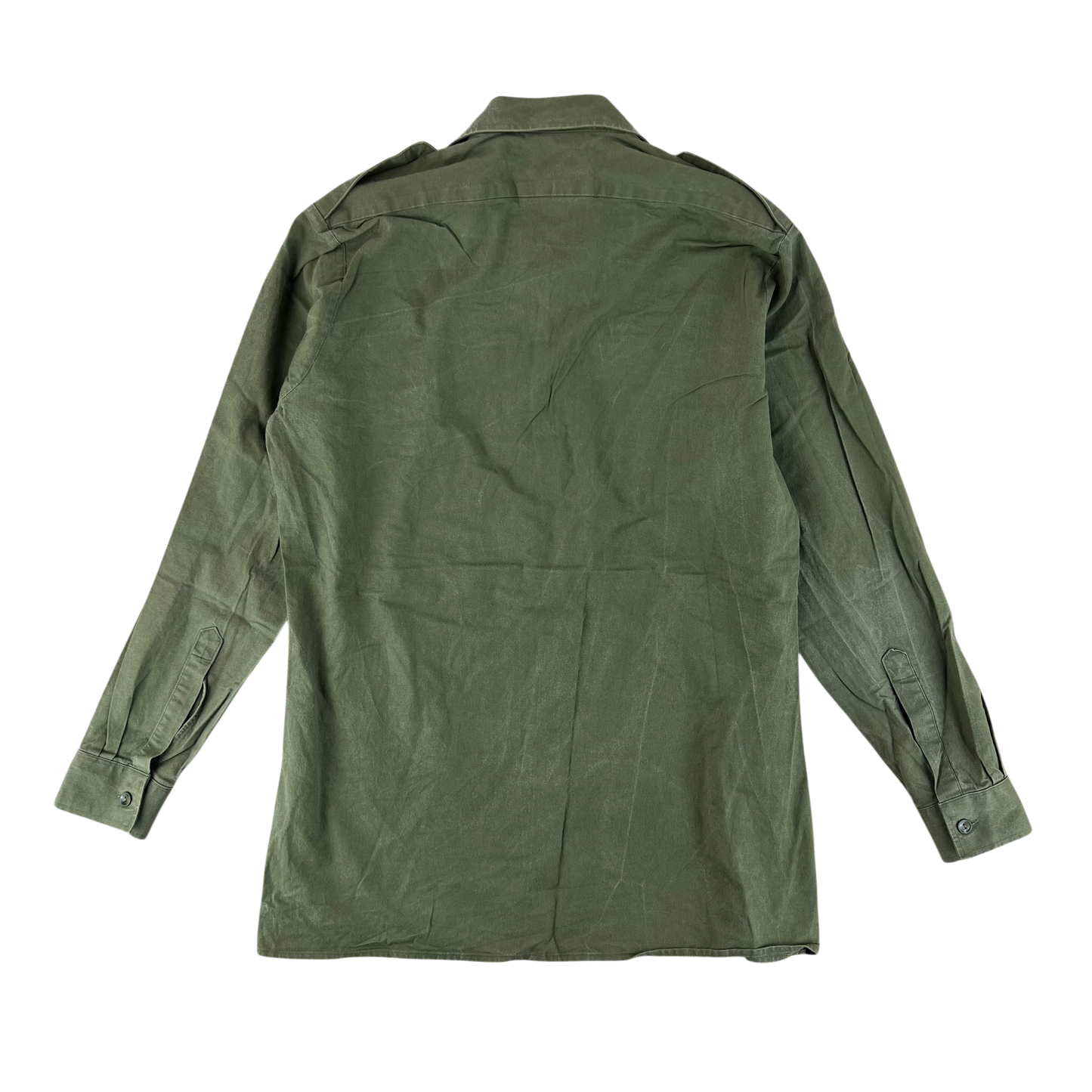 British Army Mens Olive Green Cotton Shirt Long Sleeve - Large C16.5