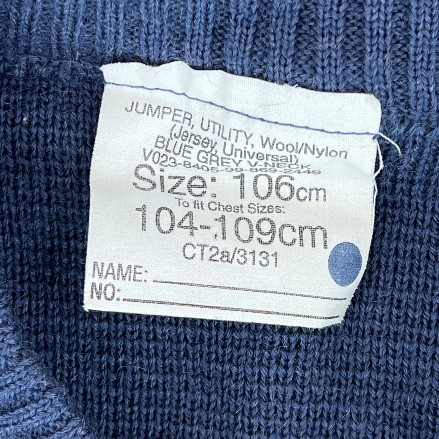 British Royal Air Force RAF Wool V Neck Pullover Jersey Jumper - Large