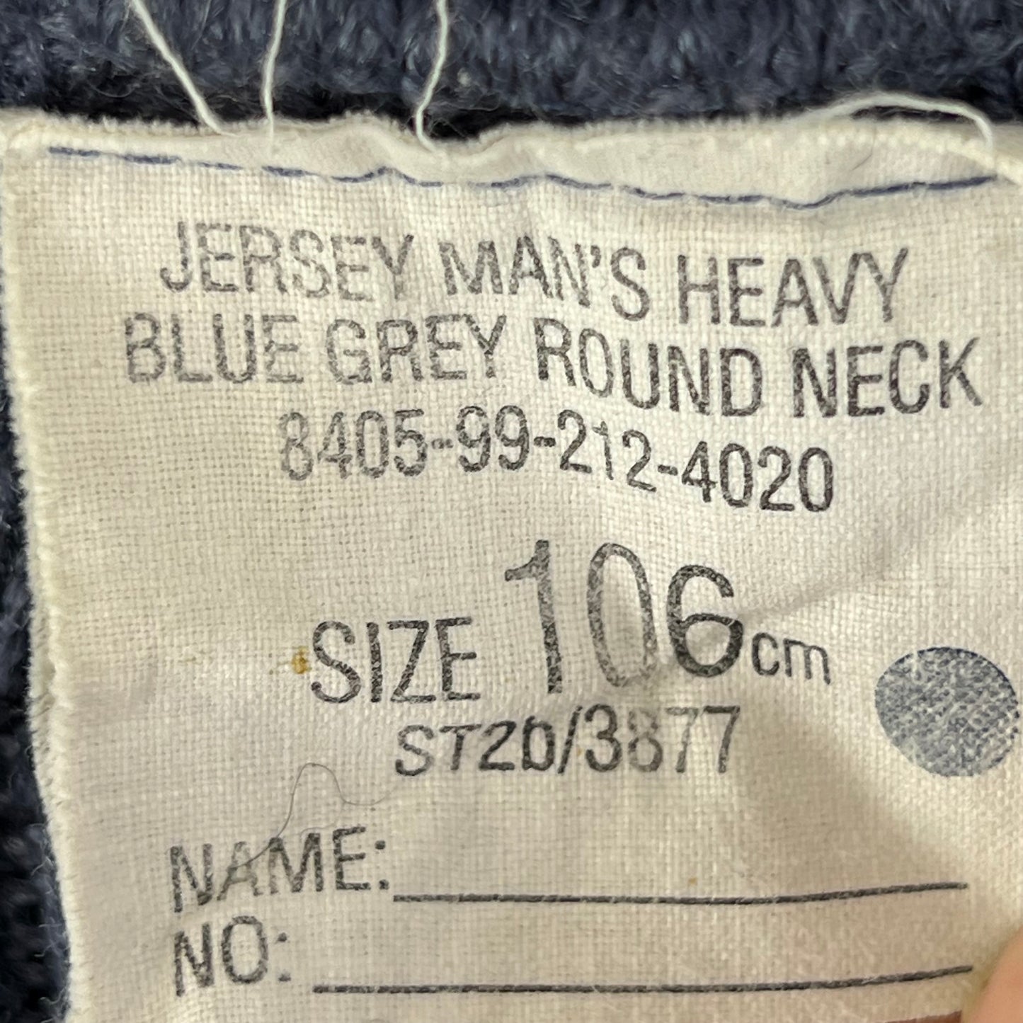 British RAF Wool V Neck Pullover Jersey Jumper - Large 106cm