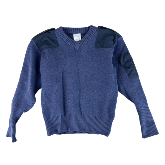 British RAF Wool V Neck Pullover Jersey Jumper - Small