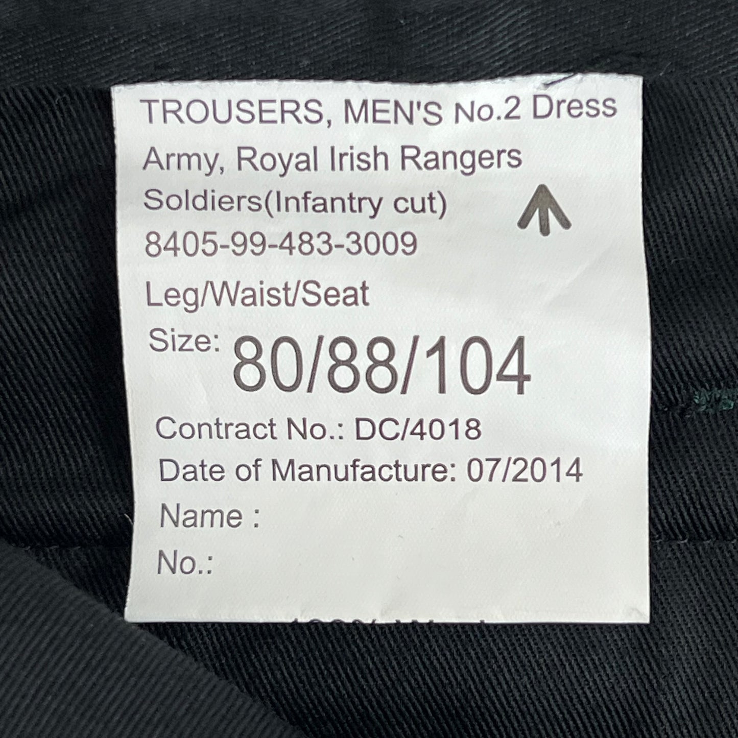 British Army Royal Irish Rangers No. 2 Dress Trousers - W34 L31.5