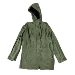 British Army 60s Olive Green Women's Working Dress Parka - Medium SIZE 9