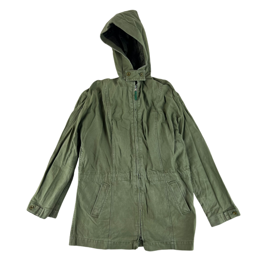 British Army 60s Olive Green Women's Working Dress Parka - Medium SIZE 9