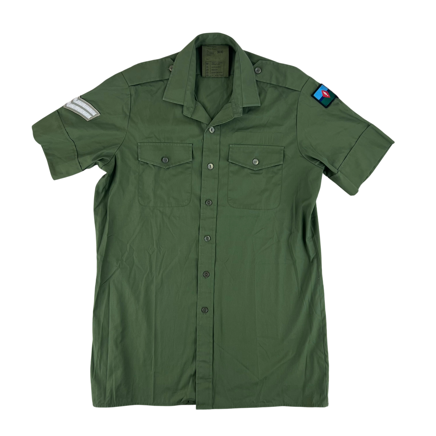 British Army Mens Olive Green Shirt Short Sleeve - Medium C38/40