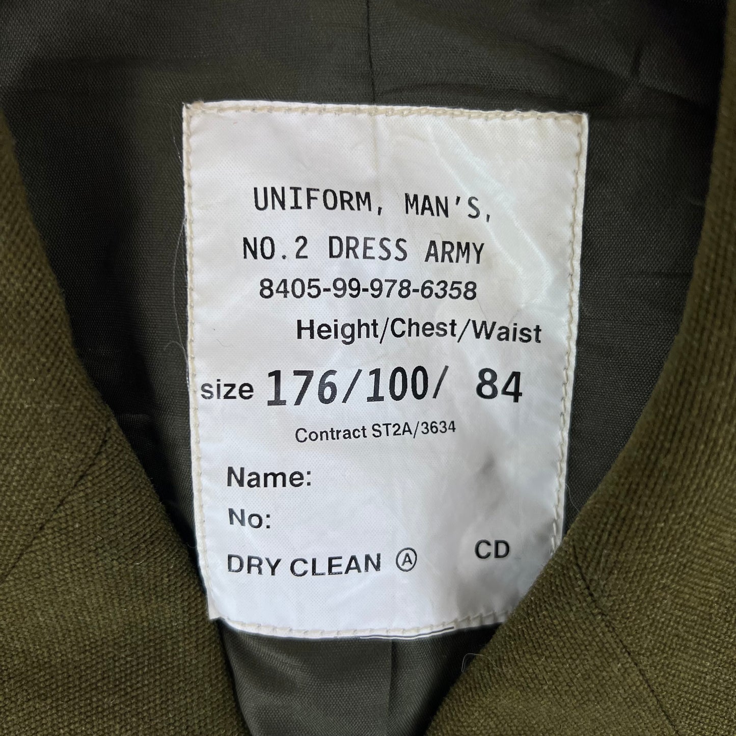 British Army Old Pattern No. 2 Khaki Green Dress Jacket - Small 176/100