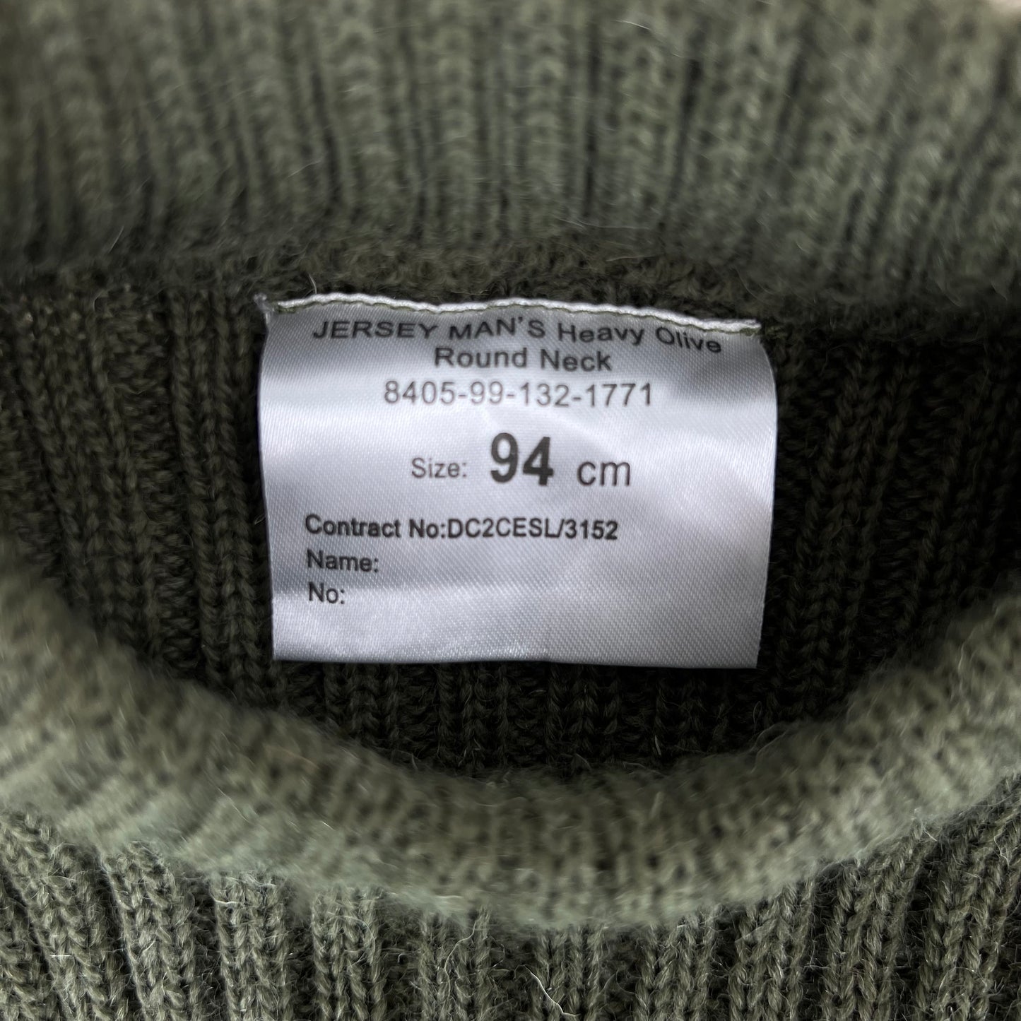 British Army Olive OG Utility Jersey Pullover Jumper - Medium 94cm