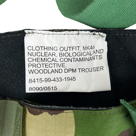 British Army S95 DPM Camo NBC Mk4a Protective Suit Overtrousers - X Large 190/108