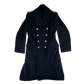 British Royal Navy WW2 40s Black Wool Greatcoat - Medium