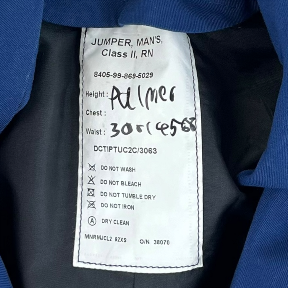 British Royal Navy Class II Jumper Sailor's Top - Medium 92XS