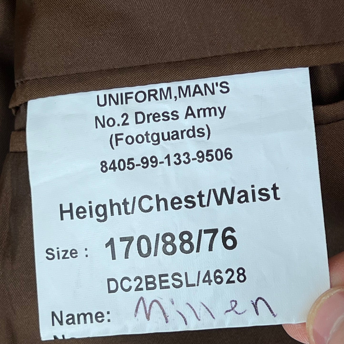 British Army No. 2 FAD Dress Jacket w/ Belt - Irish Guards - Medium 170/88