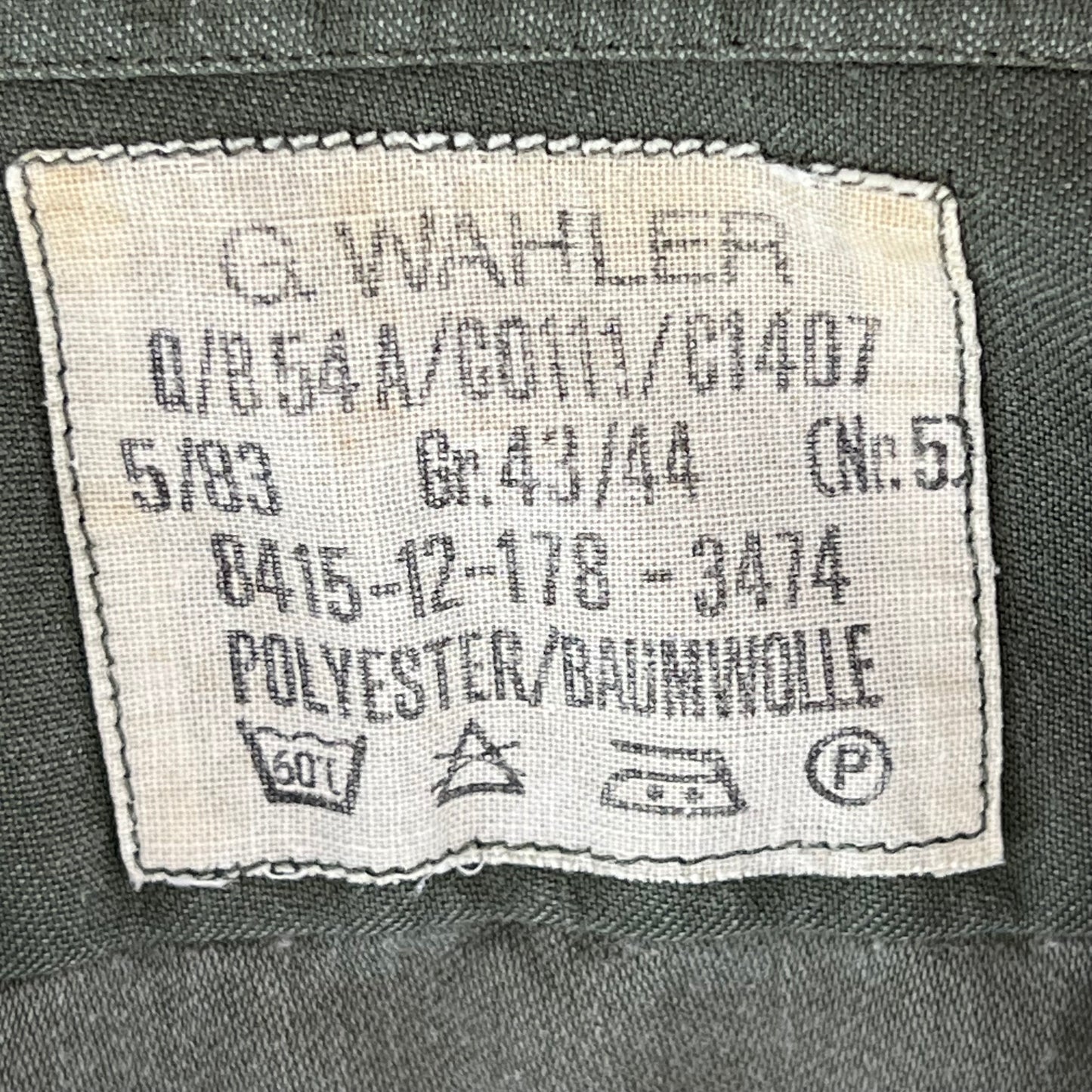 German Army Olive Green Long Sleeve Field Shirt - Large GrNr 5