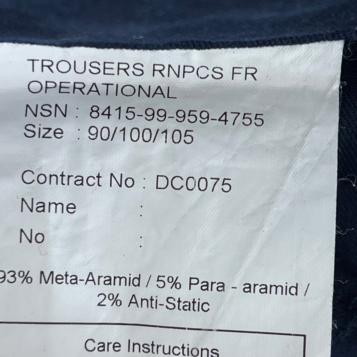 British Royal Navy FR Combat Trousers - W39 L34