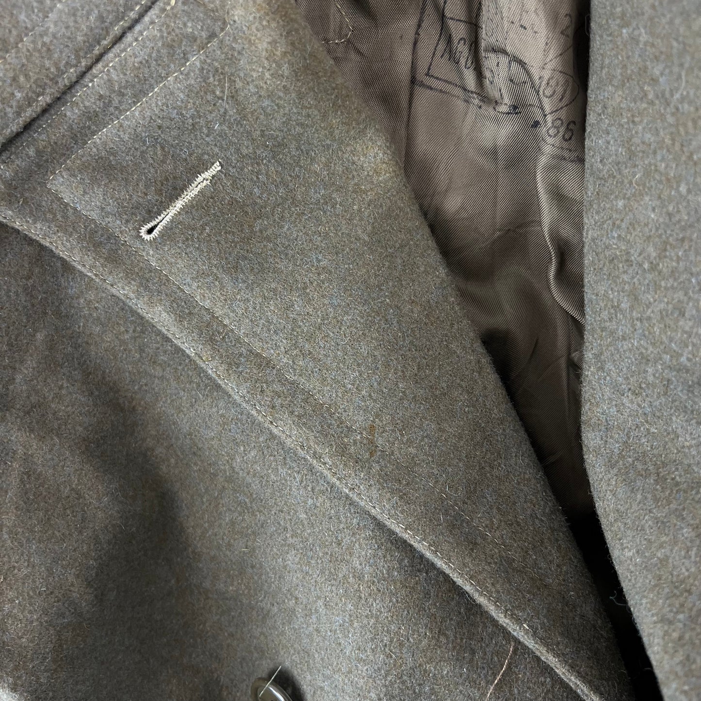 Italian Army 60s Khaki Greatcoat - Large